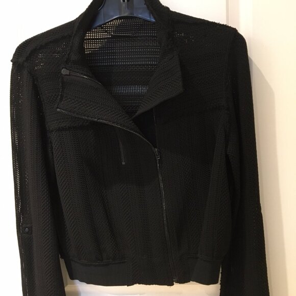 Black textured bomber jacket, Small - Picture 1 of 10